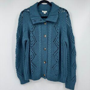 Sundance Winter Tryst Cardigan Woman’s size medium teal blue color